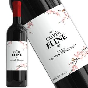 Wijn met etiket personaliseren - Kersenbloesem