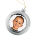 Zilveren kerstbal gepersonaliseerd met foto