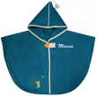 Badcape met naam - blauwgroen met wasbeer