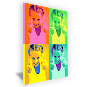 Pop Art canvas van 4 foto's - staand formaat