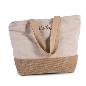 Rustieke katoen en jute shopper