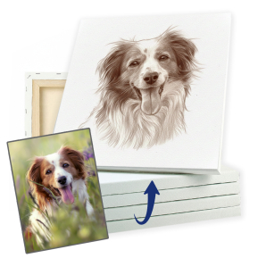 Portret in sepia-tekenstijl gemaakt van een foto Portret in sepia-tekenstijl gemaakt van een foto