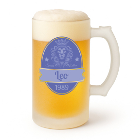 Gepersonaliseerde bierpul met leeuwenmotief