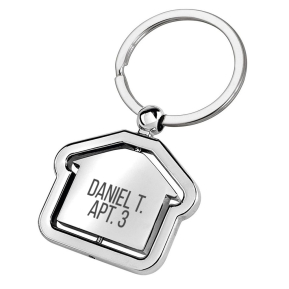 Gepersonaliseerde sleutelhanger met draaiend huisje