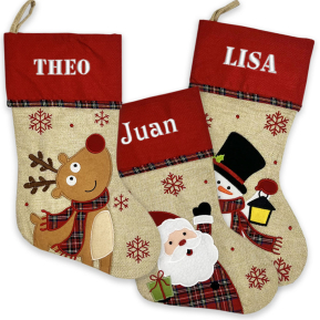 Kerstsok met linnenlook en Schotse bies