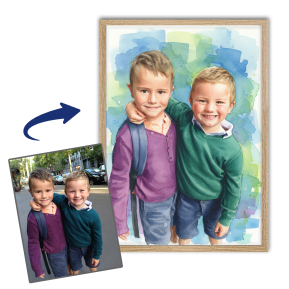Aquarelportret gebaseerd op een foto