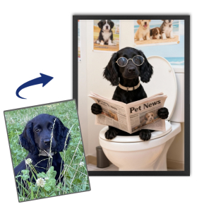 Portret van welopgevoede dieren op basis van een foto Portret van welopgevoede dieren op basis van een foto