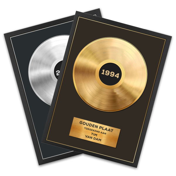 Poster gepersonaliseerd met gouden of platina plaat - ingelijst