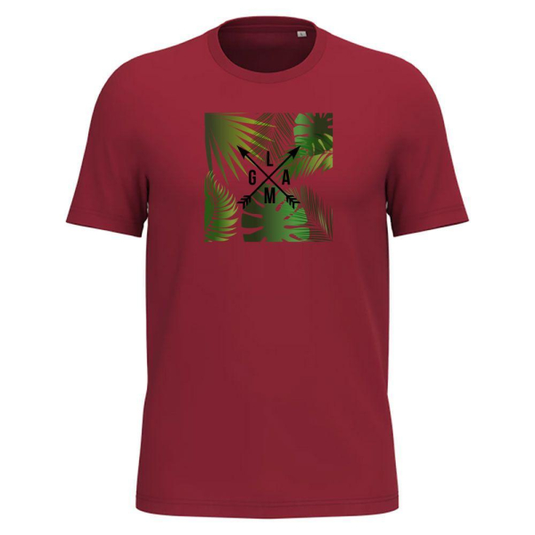 Heren T-shirt met palmbomen en pijlen 100% biologisch katoen