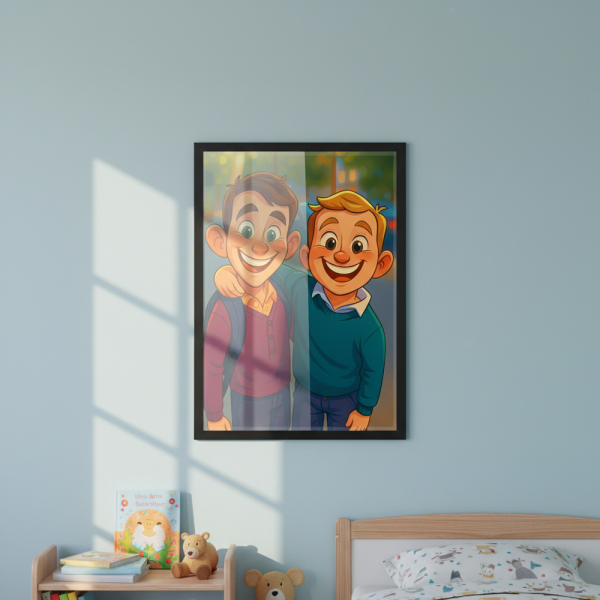 Humoristische karikatuur naar aanleiding van een foto