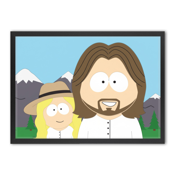 Caricatuur in eigenzinnige cartoonstijl naar een foto