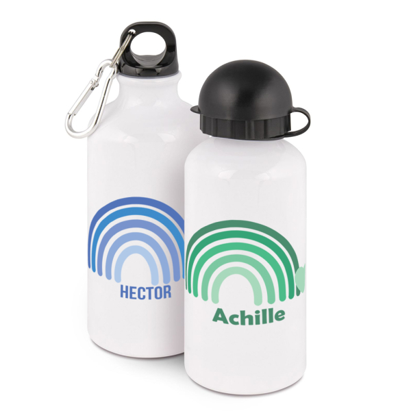 Drinkfles met personalisatie regenboog