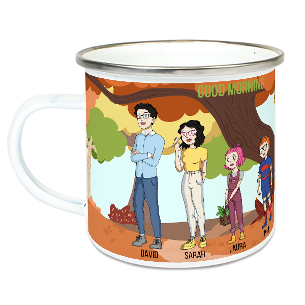 Emaille mok Manga Family