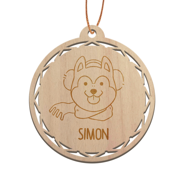 Houten kerstbal gepersonaliseerd voor kind