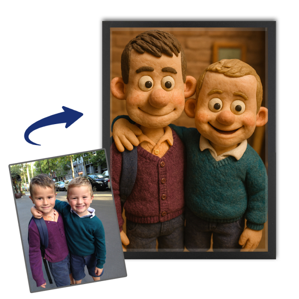 Caricatuur in kleistijl naar een foto