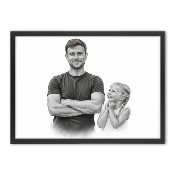 Fotomontage voor een portret in houtskoolstijl