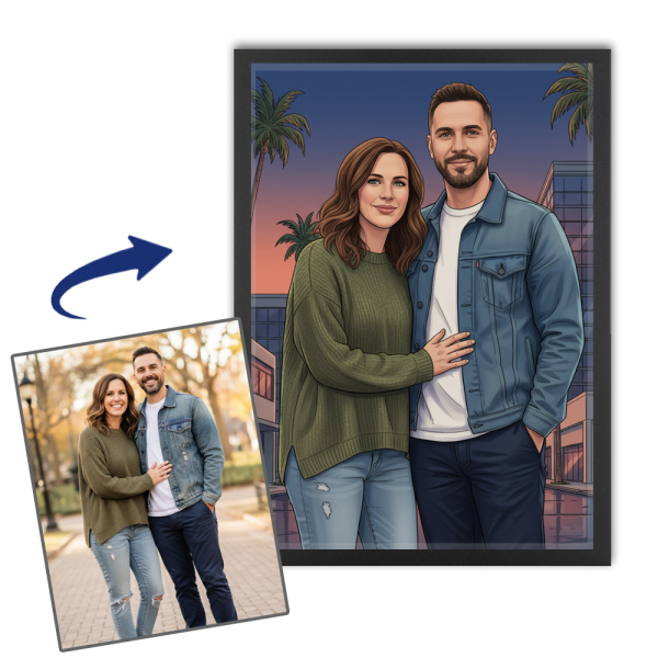 Ge&iuml;llustreerd portret in videogamestijl op basis van een foto