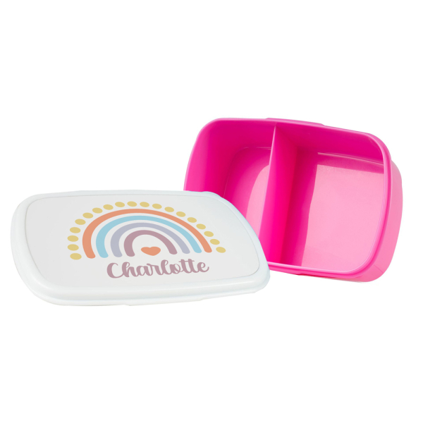 Gepersonaliseerde regenboog broodtrommel