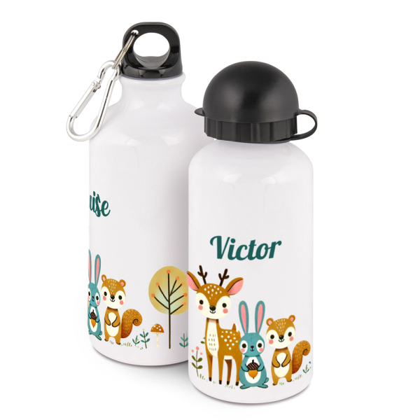 Gepersonaliseerde waterfles betoverd bos