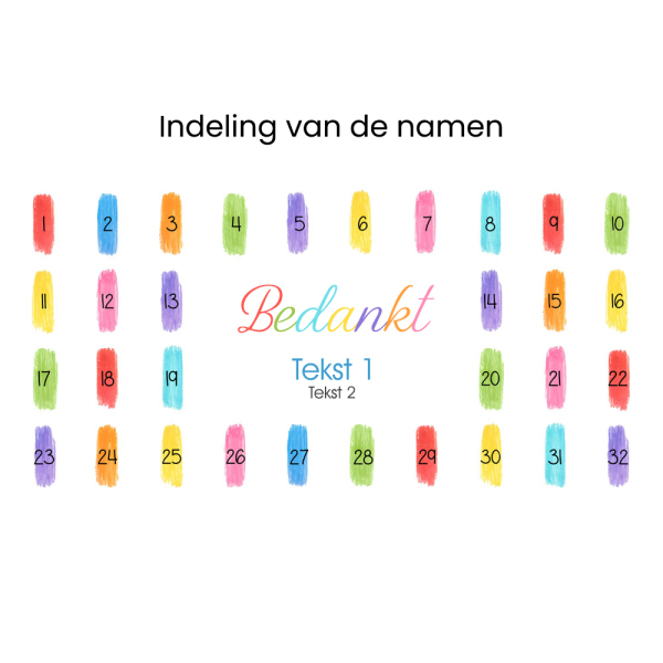 Koekjespot bedrukt kleuren en namen Koekjespot bedrukt kleuren en namen