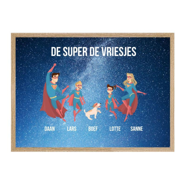Ingelijste poster van superheldenfamilie