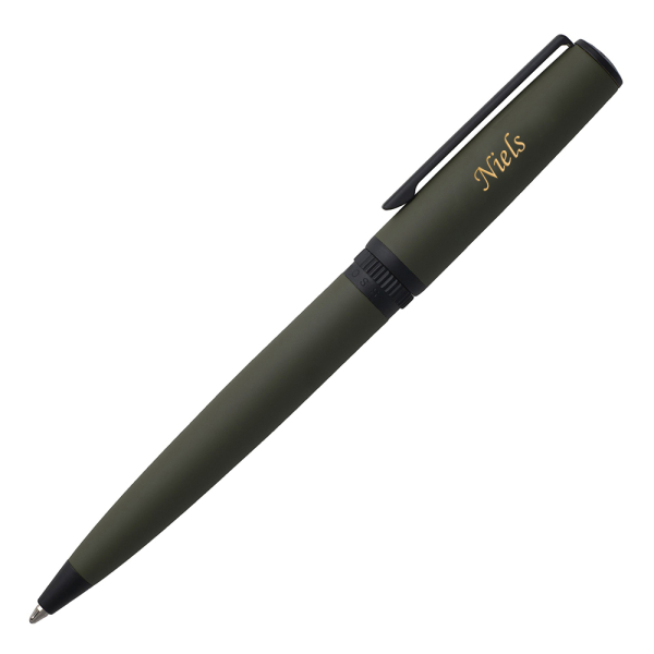 Kaki gegraveerde Hugo Boss Gear Matrix balpen