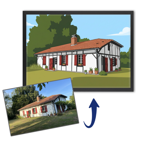 Portret van een huis in flat desig