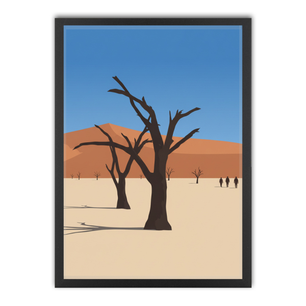 Geïllustreerd landschap in flat design volgens een foto