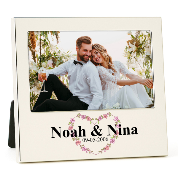 Persoonlijk gepersonaliseerd zilverkleurig fotolijstje Liefde