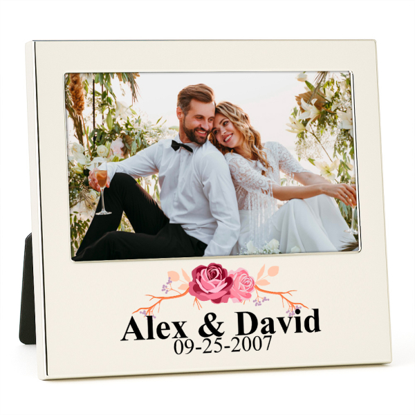 Persoonlijk gepersonaliseerd zilverkleurig fotolijstje Liefde