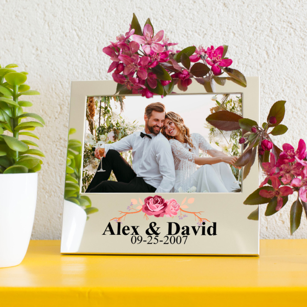 Persoonlijk gepersonaliseerd zilverkleurig fotolijstje Liefde