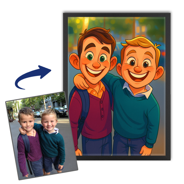 Humoristische karikatuur naar aanleiding van een foto
