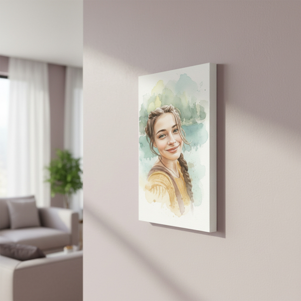 Aquarelportret gebaseerd op een foto