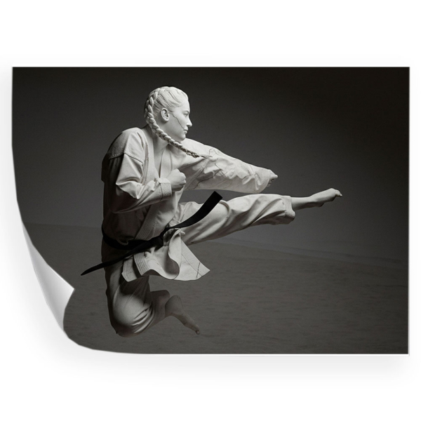 Portret in marmerenbeeld-stijl op basis van een foto