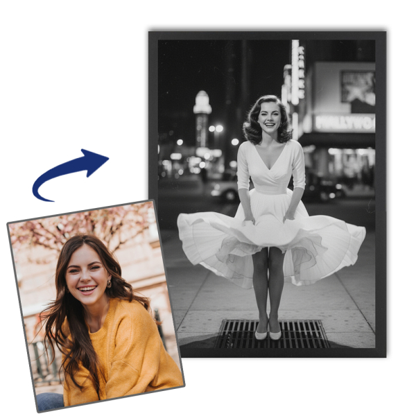 Portret van een vrouw getransformeerd tot historische figuurPortret van een vrouw getransformeerd tot historische figuur