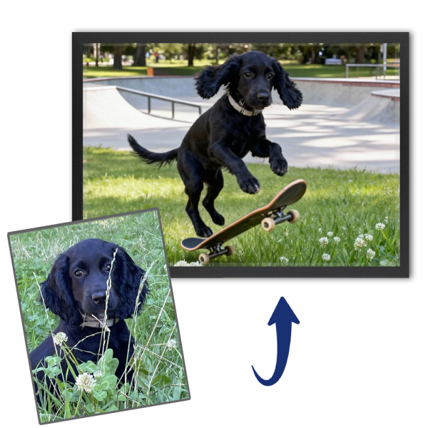 Portret van welopgevoede dieren op basis van een foto Portret van welopgevoede dieren op basis van een foto