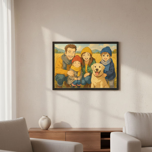 Portret in de stijl van japanse animatiefilm op basis van een foto