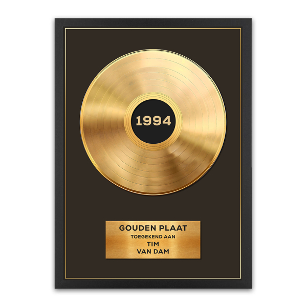Poster gepersonaliseerd met gouden of platina plaat - ingelijst - goud