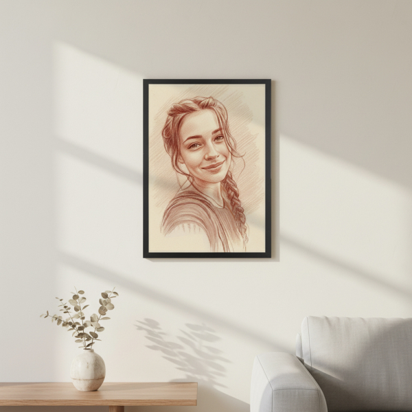 Sanguineportret naar een foto