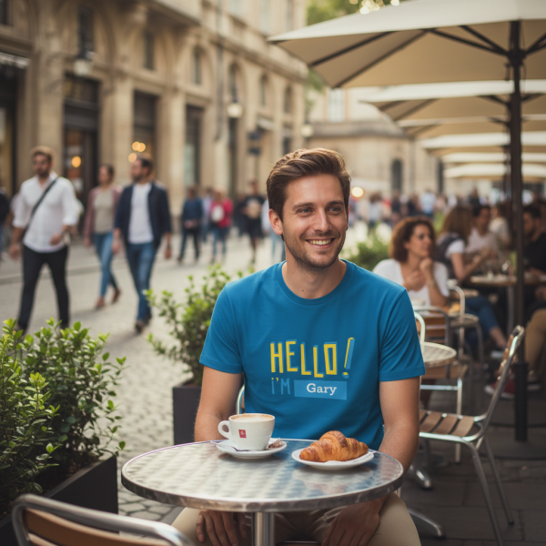 Gepersonaliseerd HELLO T-shirt biokatoen 100%