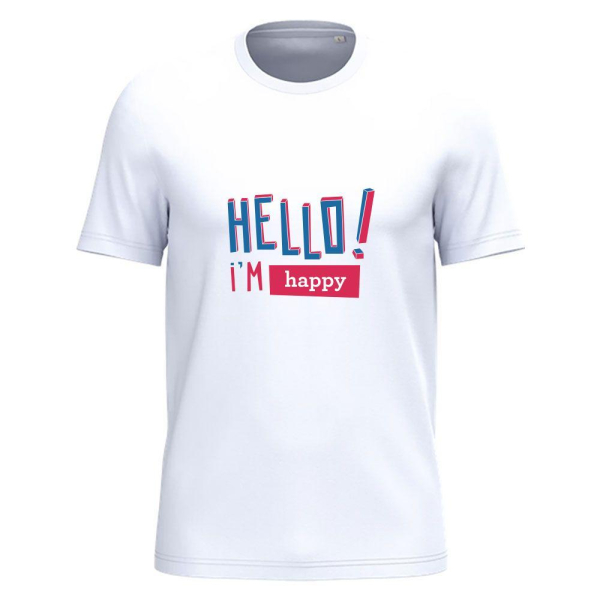 Gepersonaliseerd HELLO T-shirt biokatoen 100%