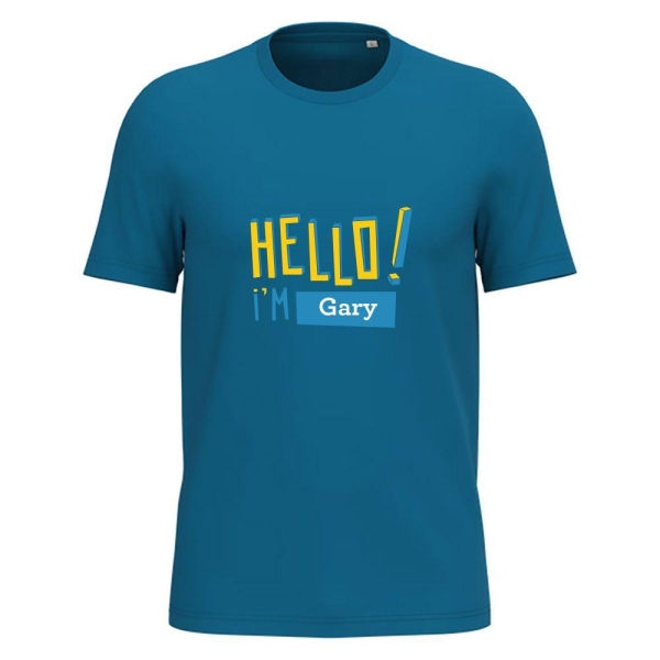 Gepersonaliseerd HELLO T-shirt biokatoen 100%