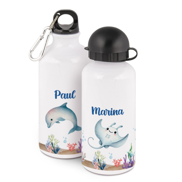 Waterfles met print zeewereld