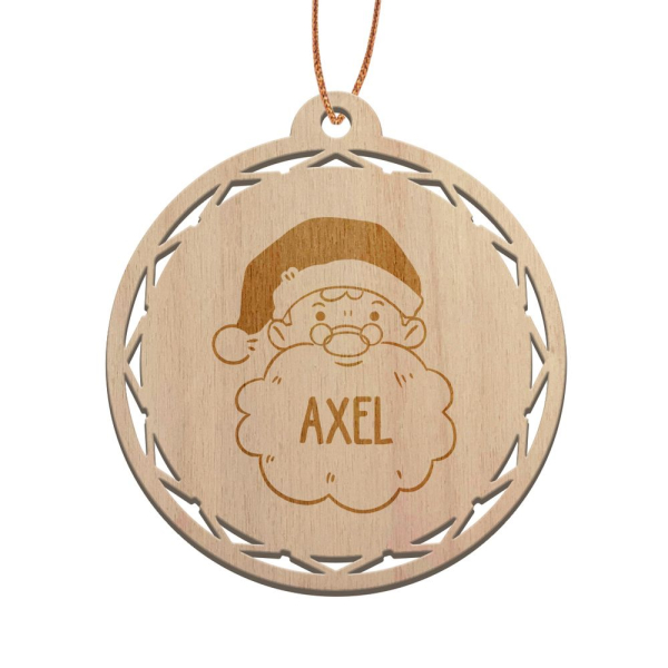 Houten gepersonaliseerde kerstbal Christmas Spirit