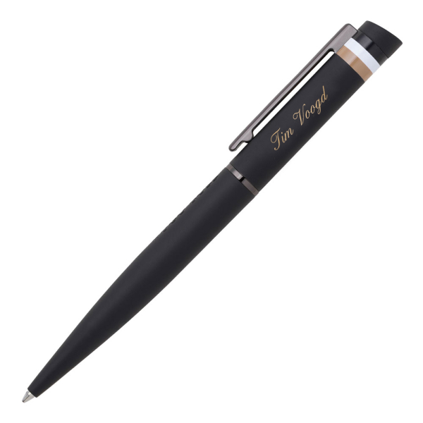 Zwarte gegraveerde Hugo Boss Loop Iconic balpen