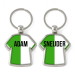 Sleutelhanger voetbalshirt twee kleuren met naam-groen