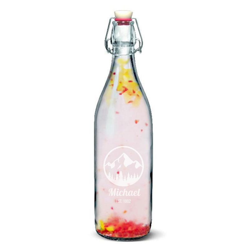 6x Glazen Beugelflessen/weckflessen - 1 Liter - Met Krijtbord Etiketten Inmaakflessen Glas Keuken