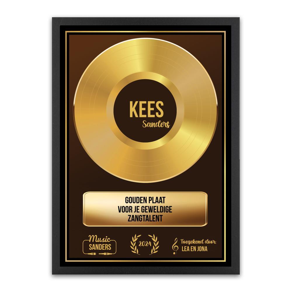 Gouden plaat poster in lijst