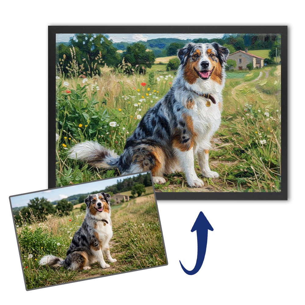 Portret in olieverfstijl van jouw foto